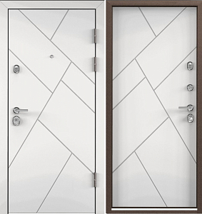 Товар Дверь Цербер 3К(Чёрный муар) Лучи Белые(Сменная панель) DIS006476